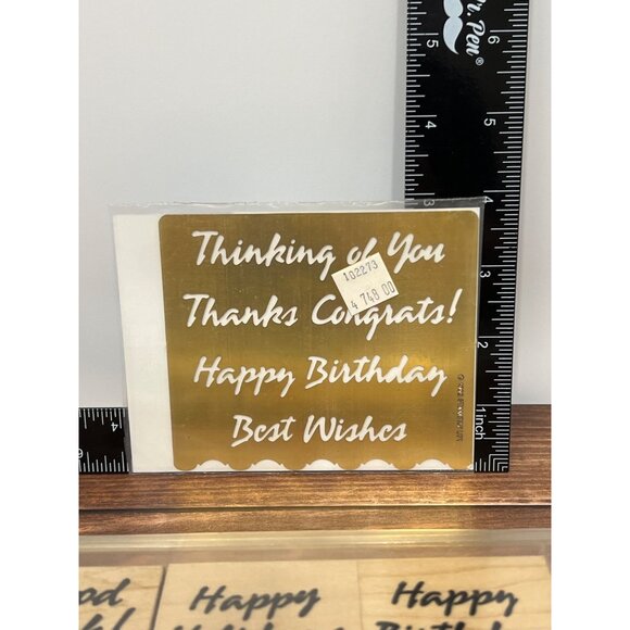 102375 Bold & Basic Greetings Stampin Up! W/ EMBOSSING STENCIL 102273 - Picture 5 of 6